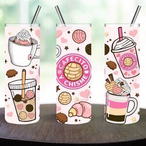 Cafecito y Chisme Sublimation Stainless Steel 20oz Skinny Tumbler